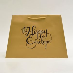 Inverted Trapezoid Matte Gold Dust Paper Euro Tote (12.5/16"x5.25"x11")