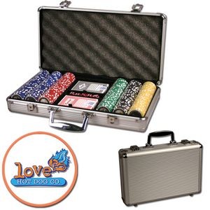 Poker chips set with aluminum chip case - 300 Full Color chips