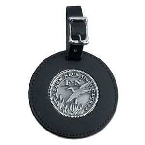 Leather Bag Tag with Pewter Insert