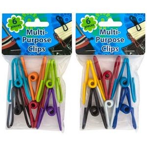Vinyl Coated Clips - Assorted, 6 Pack, Multi-Purpose (Case of 48)