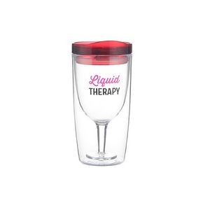 10 Oz. Double Wall Plastic Insulated Wine Tumbler