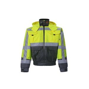 High Viz Lime Jacket with Removable Lining