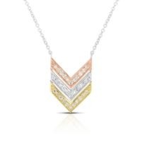 Jilco Inc. Rose Gold Diamond Triple V Necklace