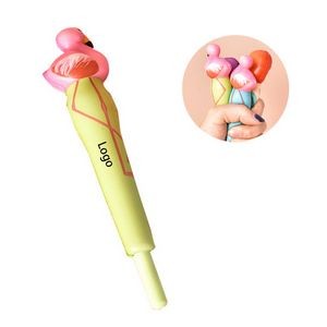 2 in 1 Squishy Flamingo Ball Pen and Squeeze Toy