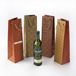 Paper Twisted Handle Wine Tote Bag