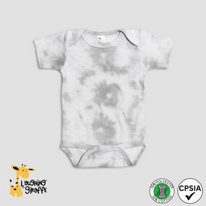 Baby Short Sleeve Bodysuit White Smoke 65% Polyester 35% Cotton- Laughing Giraffe®