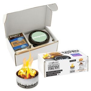 City Bonfires S'mores Night Pack featuring Portable Fire Pit w/ Custom lid label & Custom Box Label