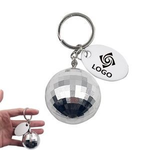 Disco Ball Keychain With Tag