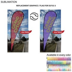 Replacement Flag for 16' X-Large Tear Drop Flag Kit, Full Color Graphics One Side