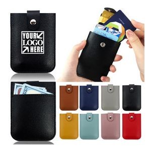 PU Leather Card Holder Pocket Covers Credit Cash