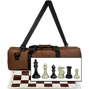 Triple Weighted Tournament Chess Set with Travel Bag - 4 in. King