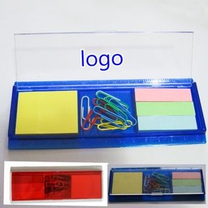 Sticky Note Set With Paper Clip & Ruler