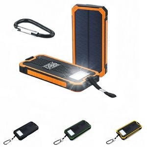 Portable Solar Power Bank With Strong Light Flashlight