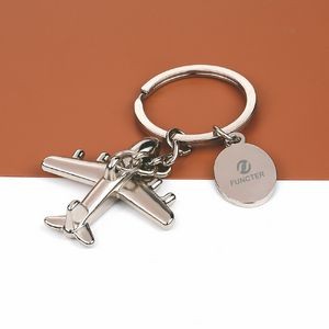 Plane Shaped Key Chain with Hang Tag