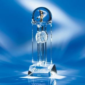 Top Of The World Crystal Golf Award 15"H