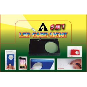 5 in 1 Led Card Light Magnifier (Screen printed)