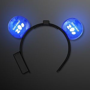 Custom Blue Light Up LED Mouse Ears - Domestic Print