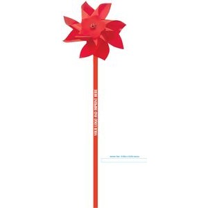 Pinwheel w/ Logo, RED Plastic 4" dia (ASSEMBLY INCLUDED)