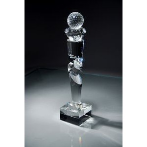 Best For the Best Crystal Golf Tower Ball Award - 16'' h