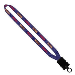 5/8" Tubular Polyester Dye Sublimated Lanyard W/ Plastic Snap Buckle Release & O-Ring