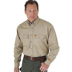Wrangler® RIGGS Workwear® Men's Khaki Beige Flame Resistant Work Shirt