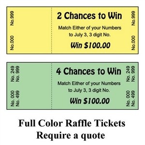 Lottery 2 Chance Tickets (2 1/8"x5 1/2")