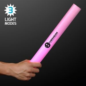 Imprinted 16" Pink LED Foam Cheer Stick