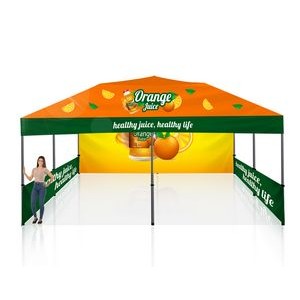 20' X 20' Tent w/ Full Color Canopy, Back Wall & Side Walls