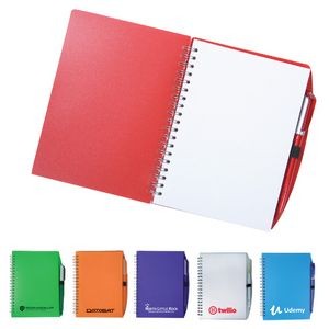 Color-Pro Spiral Unlined Notebook w/Pen (5-3/4" X 7)