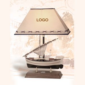 21.5" Sail Boat Table Lamp on Mahogany