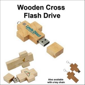 Bamboo Cross Flash Drive - 32 GB Memory