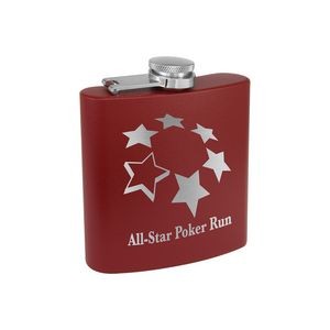 6oz. Matte Maroon Powder Coated Stainless Steel Flask