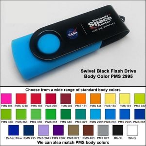 Swivel Black Flash Drive - 64 GB Memory - Body PMS 2995