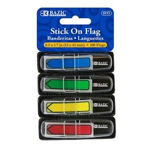 Stick-On Flags - 4 Dispensers, 100 Primary Color Flags (Case of 288)