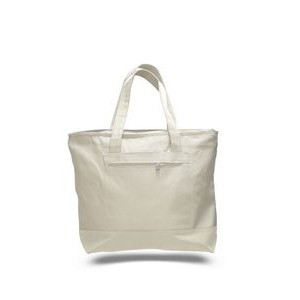 Cotton Canvas zippered shopping tote