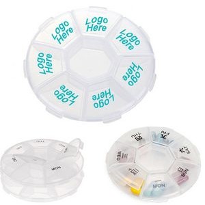 Round Portable Weekly Pill Box