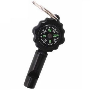 Plastic Whistle Compass Keychain