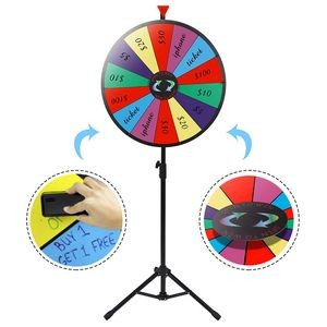 24" Color Prize Wheel , Folding Tripod Floor Stand