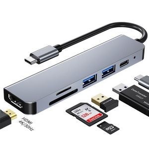 USB C Hub 6 in 1 USB C to HDMI Multiport Adapter Compatible for MacBook Pro USB C Laptops