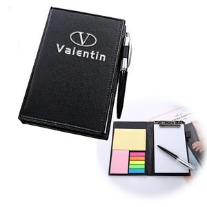 Notebook with Sticky Notes and Pen