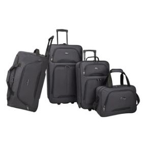 Traveler's Choice® Vineyard 4 Piece Soft Side Luggage Set (Charcoal)