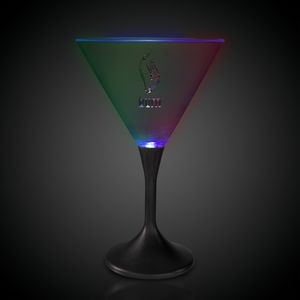 7 Oz. Laser Engraved Light-Up Martini Glass w/Black Base