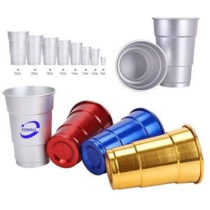 16 OZ Reusable Aluminum Beer Mug Cups Silver