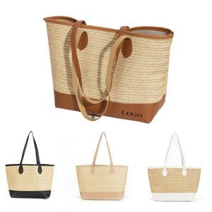Natural Straw Beach Tote Bags
