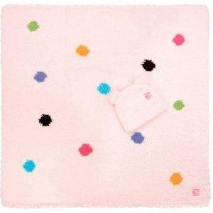 Baby Blanket - Polka Dot w/ Bear Cap - Pink - 30*30