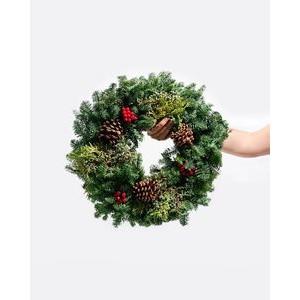 Small Fresh Cut Noble Fir, Juniper & Cedar Holiday Wreath