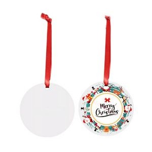 Round Aluminum Double Sided Christmas Ornament