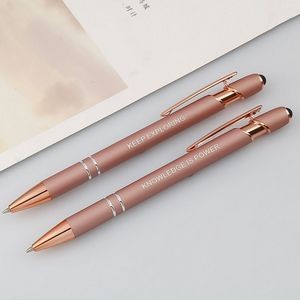 Rose Gold Ballpoint Pen with Stylus Tip