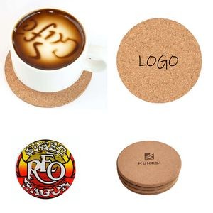 Eco-Friendly Round Cork Drink Coasters, Sustainable