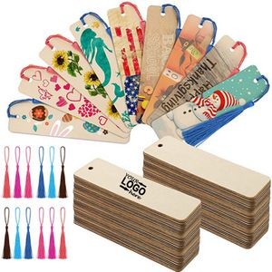 Wooden Blank Colorful Tassel Bookmark